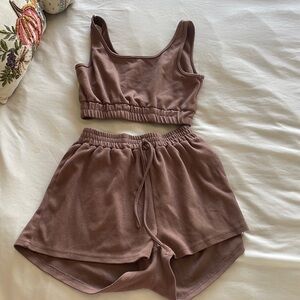 Women's Brown Shorts Set